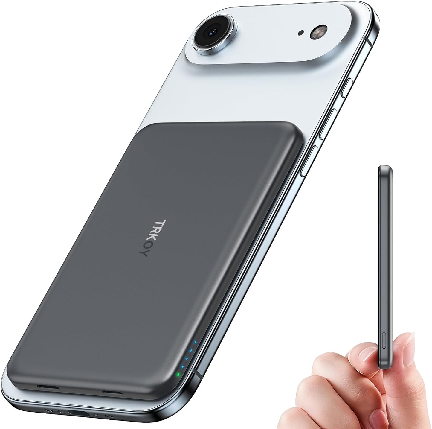Magsafe Portable Charger Power Bank,5000Mah Slim Wireless Magnetic Power Bank with USB C Fast Charging,Travel Essential for Magsafe Battery Pack Compatible with Iphone 17/16/15/14/13/12 Series