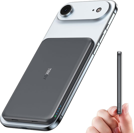 Magsafe Portable Charger Power Bank,5000Mah Slim Wireless Magnetic Power Bank with USB C Fast Charging,Travel Essential for Magsafe Battery Pack Compatible with Iphone 17/16/15/14/13/12 Series