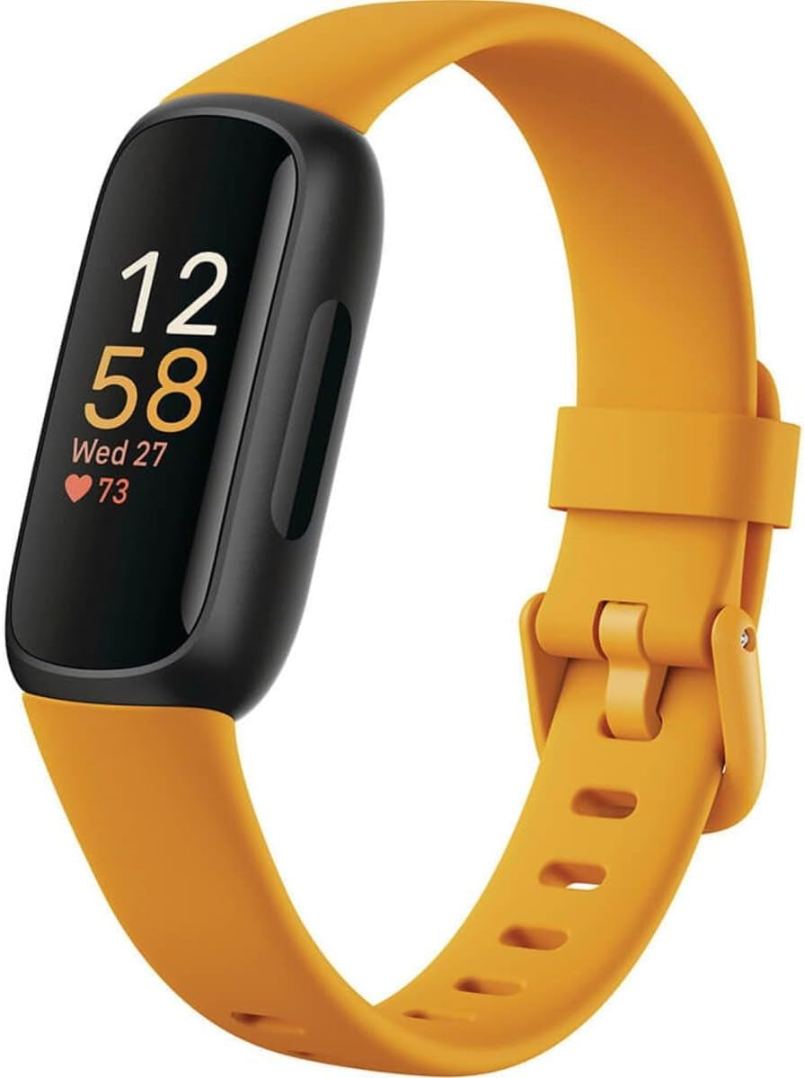 Inspire 3 Health &-Fitness-Tracker with Stress Management, Workout Intensity, Sleep Tracking, 24/7 Heart Rate and More, Morning Glow/Black, One Size (S & L Bands Included)