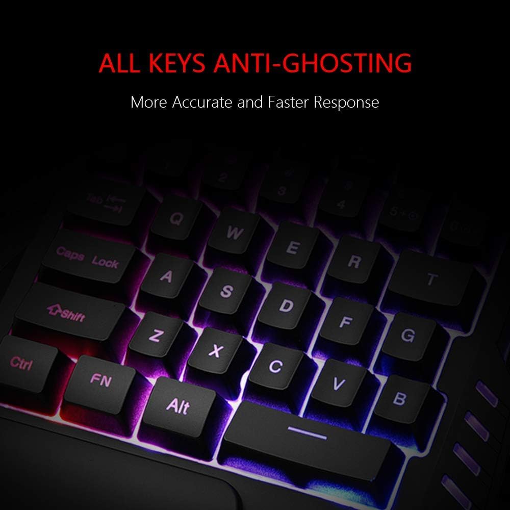 One Handed Gaming Keyboard RGB Backlit 35 Keys Portable Mini Gaming Keypad Ergonomic Game Controller for PC Gamer