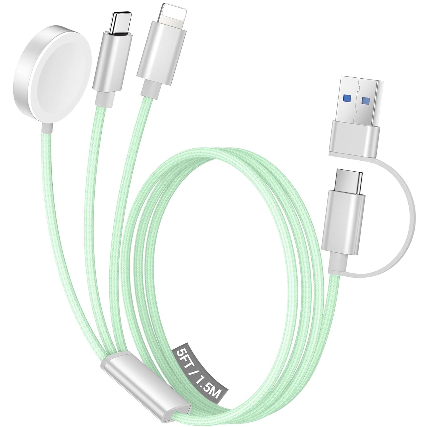 3 in 2 USB C Cable for Apple Watch Charger/Iphone 17 Charger/Lightning,Multi Charging Cable Cord