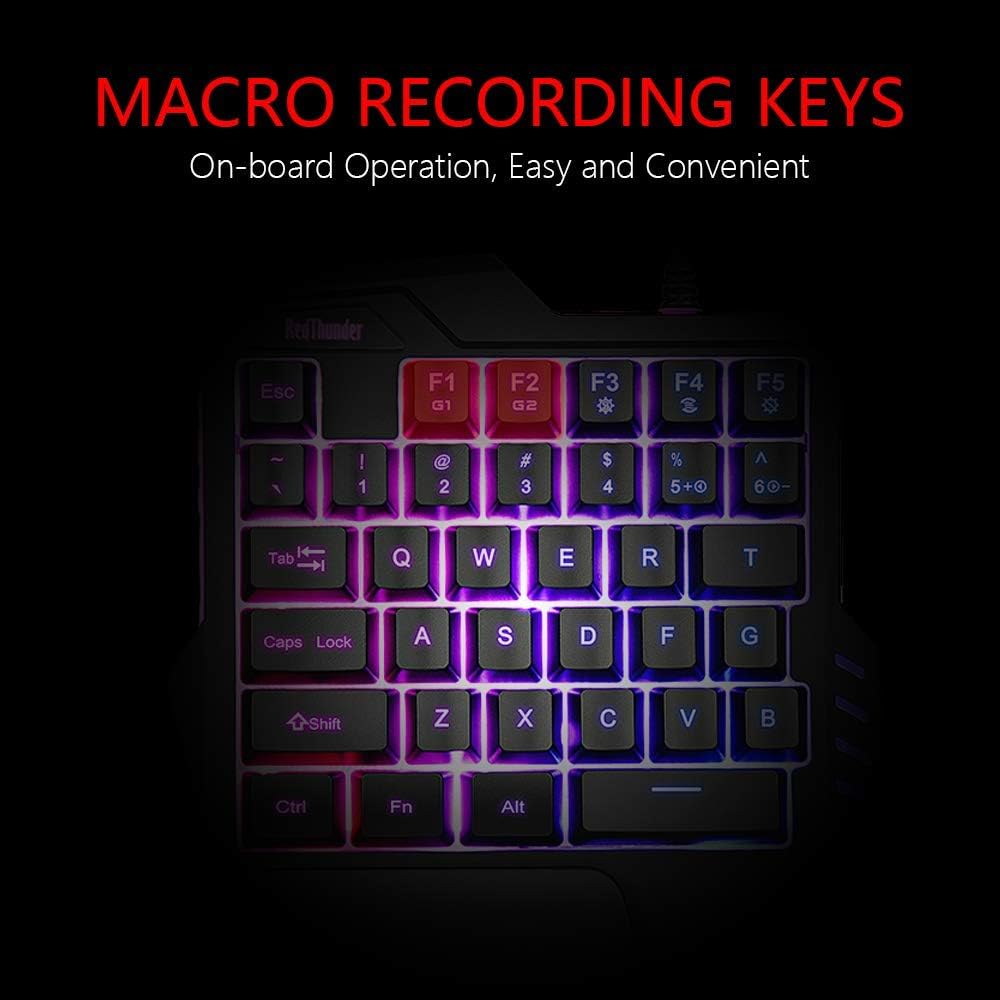 One Handed Gaming Keyboard RGB Backlit 35 Keys Portable Mini Gaming Keypad Ergonomic Game Controller for PC Gamer