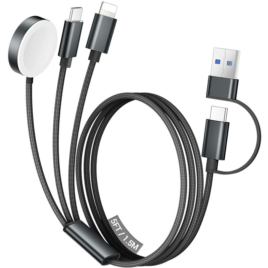 3 in 2 USB C Cable for Apple Watch Charger/Iphone 17 Charger/Lightning,Multi Charging Cable Cord