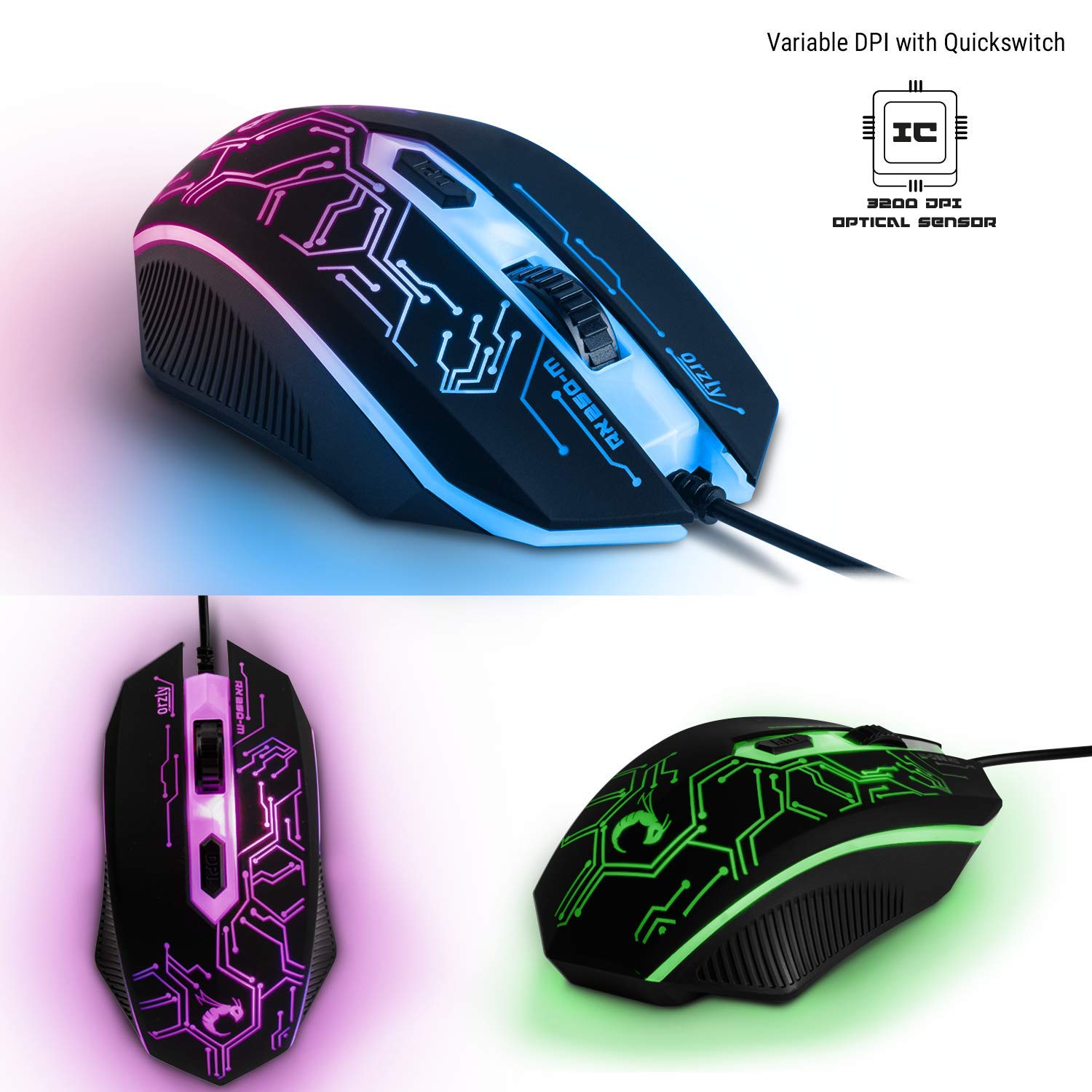 Gaming Keyboard and Mouse and Mouse Pad and Gaming Headset, Wired LED RGB Backlight Bundle for PC Gamers and Xbox and PS4 Users - 4 in 1 Edition Hornet RX-250