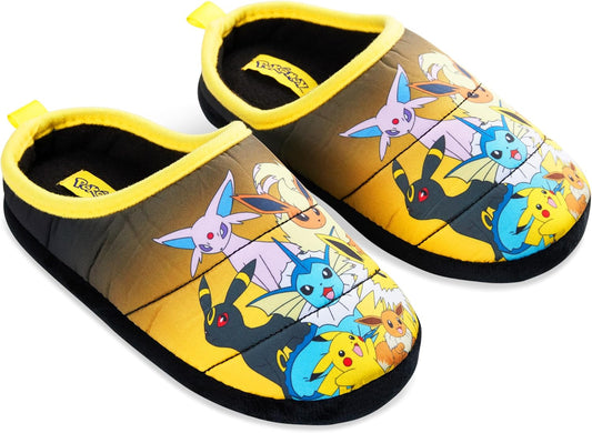 Pokemon Mens Slippers, Cosy Slip-On House Shoes with Non-Slip Sole