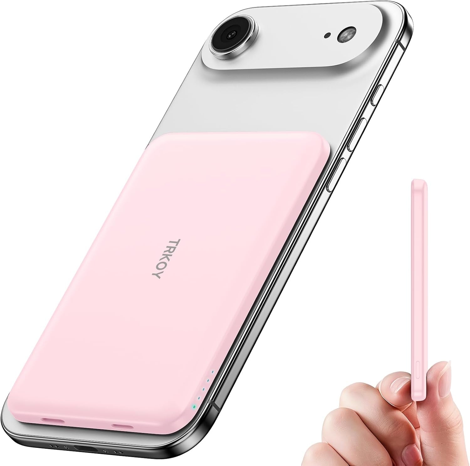 Magsafe Portable Charger Power Bank,5000Mah Slim Wireless Magnetic Power Bank with USB C Fast Charging,Travel Essential for Magsafe Battery Pack Compatible with Iphone 17/16/15/14/13/12 Series