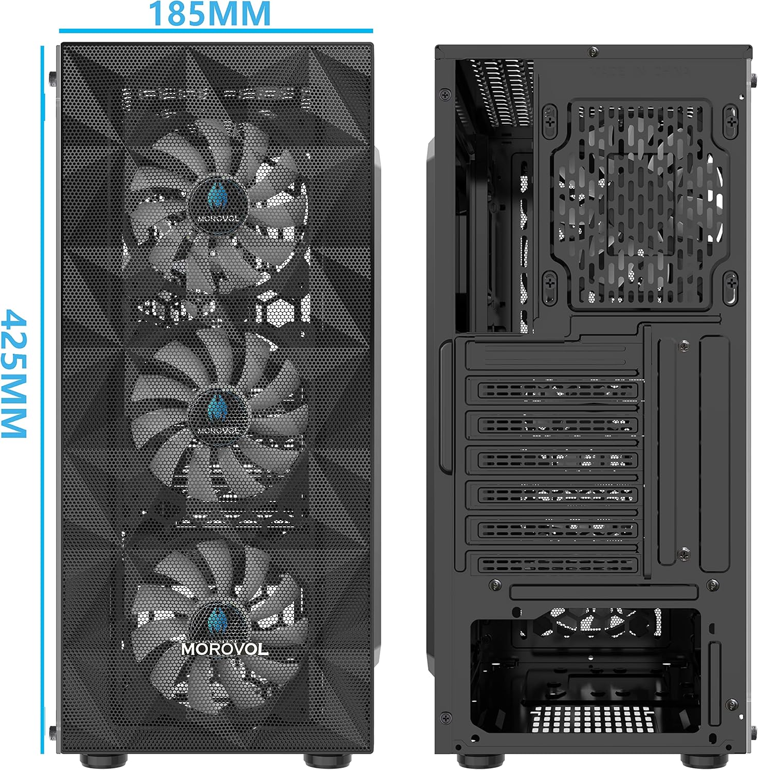 PC Case Pre-Install 4 RGB Fans, ATX Gaming Computer Case with Diamond-Shaped Mesh Front & Tempered Glass Side Panel, USB 3.0 Airflow Mid Tower Case,621