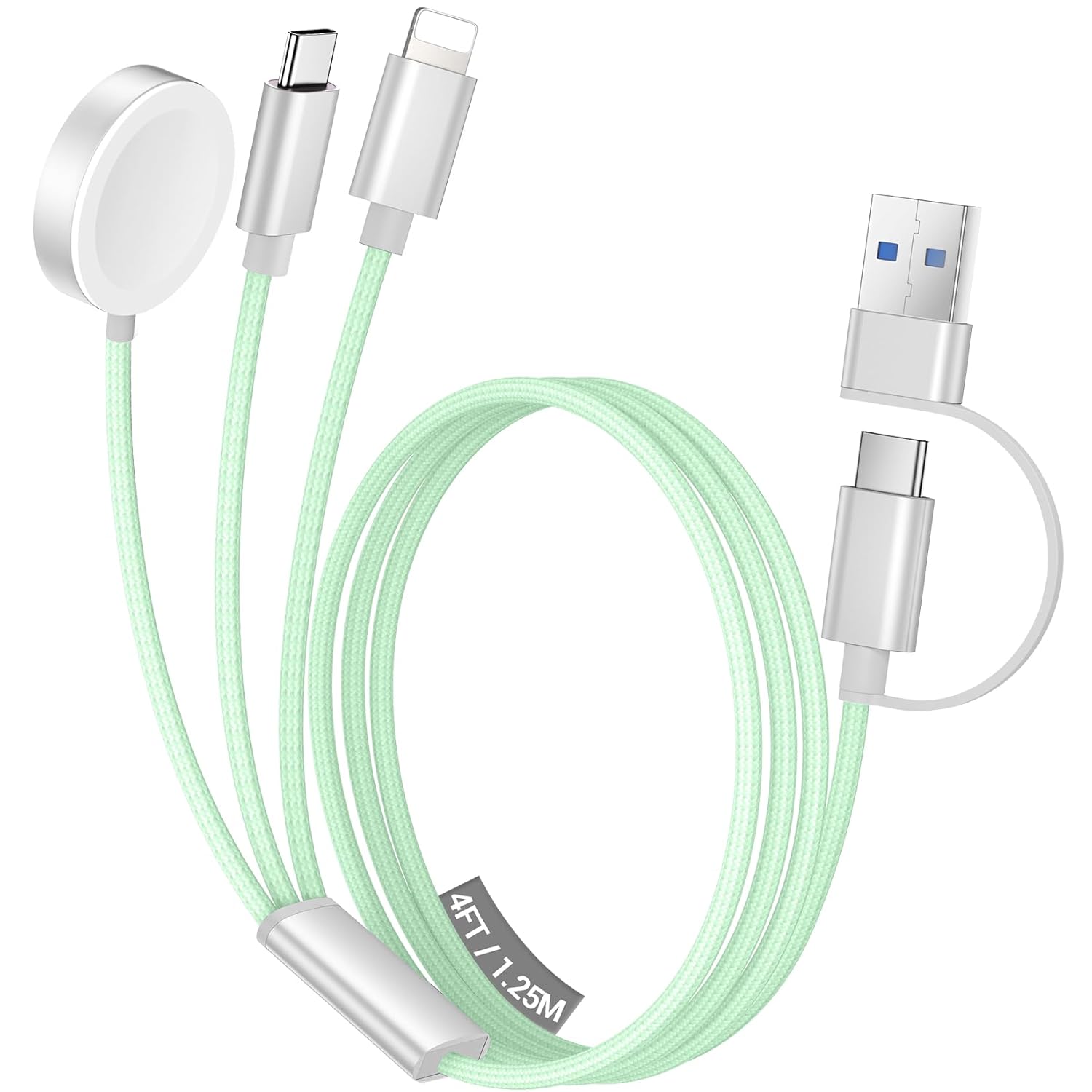 3 in 2 USB C Cable for Apple Watch Charger/Iphone 17 Charger/Lightning,Multi Charging Cable Cord