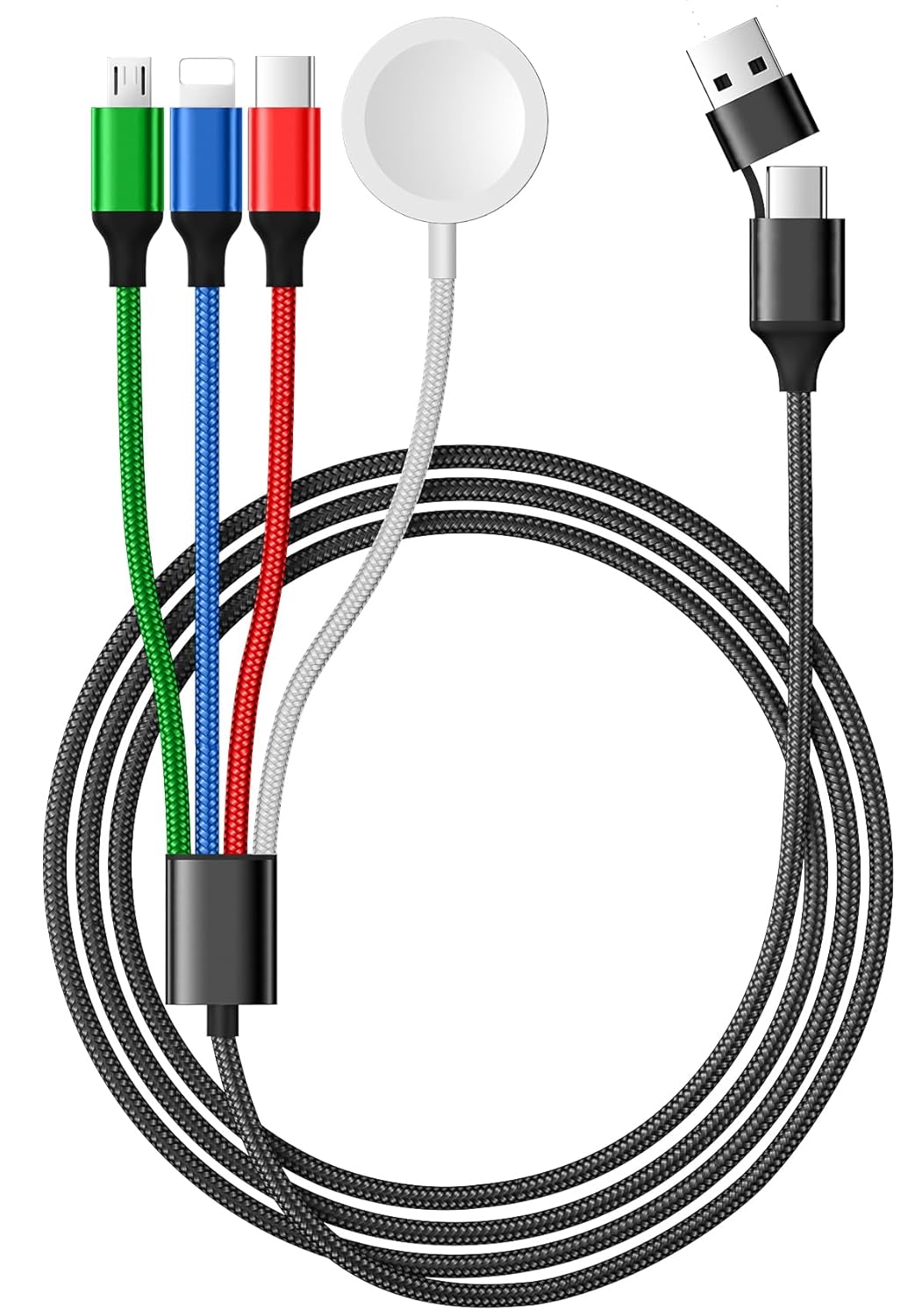 3 in 2 USB C Cable for Apple Watch Charger/Iphone 17 Charger/Lightning,Multi Charging Cable Cord
