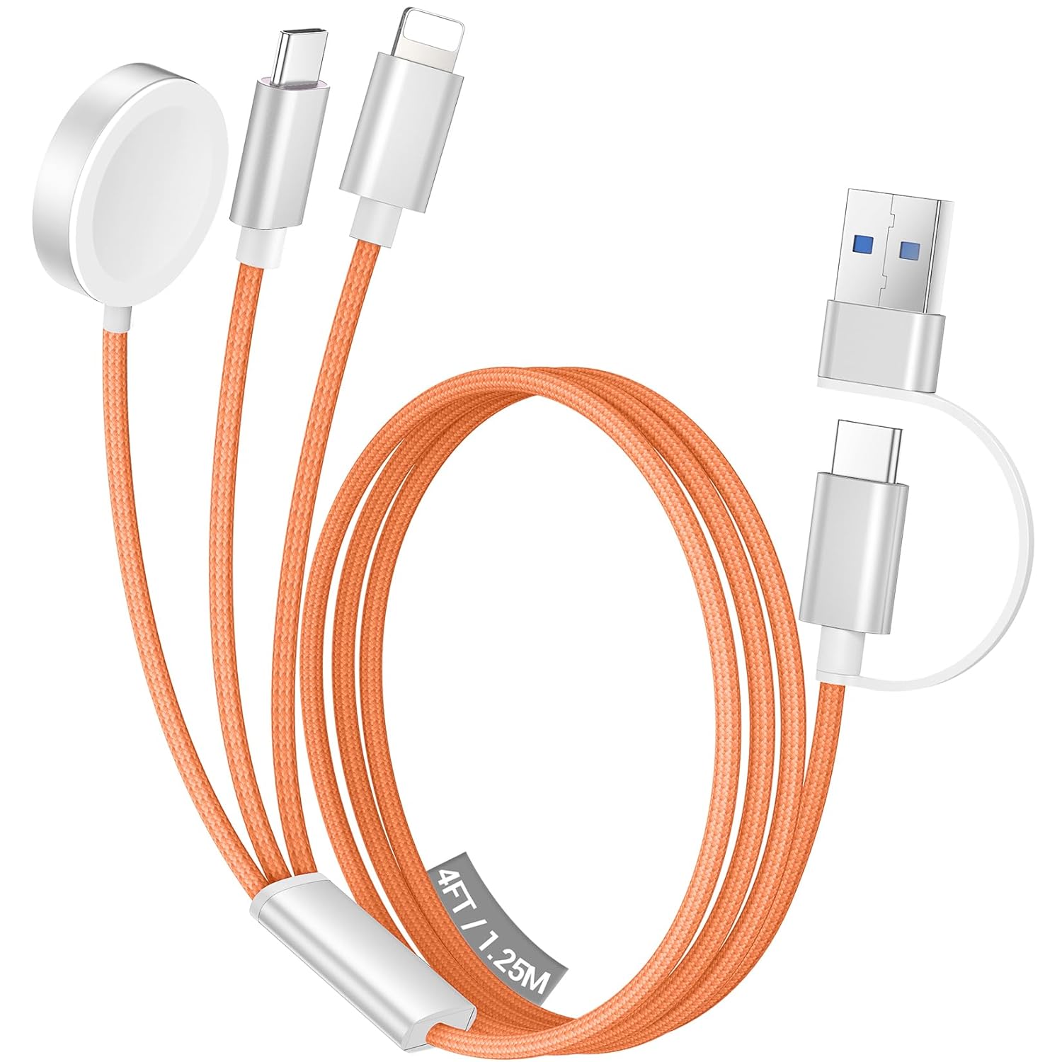 3 in 2 USB C Cable for Apple Watch Charger/Iphone 17 Charger/Lightning,Multi Charging Cable Cord