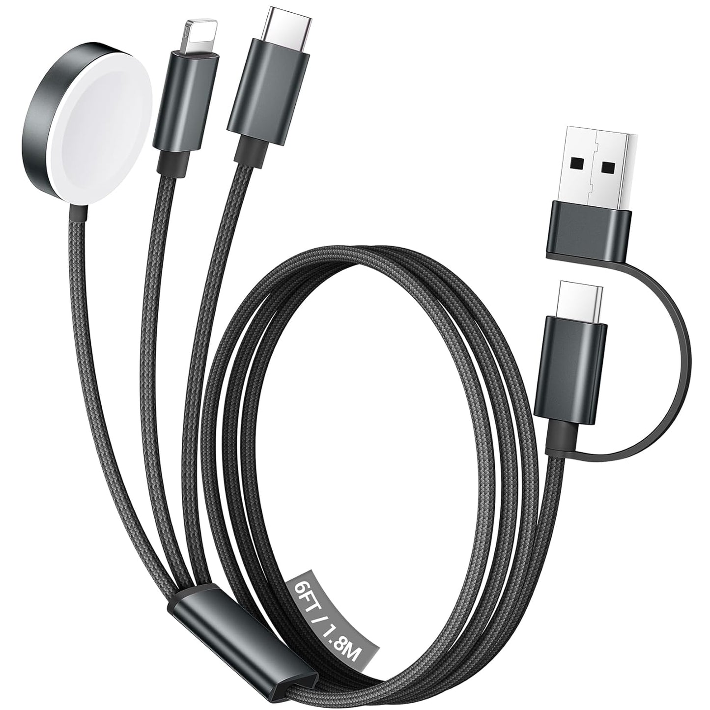 3 in 2 USB C Cable for Apple Watch Charger/Iphone 17 Charger/Lightning,Multi Charging Cable Cord