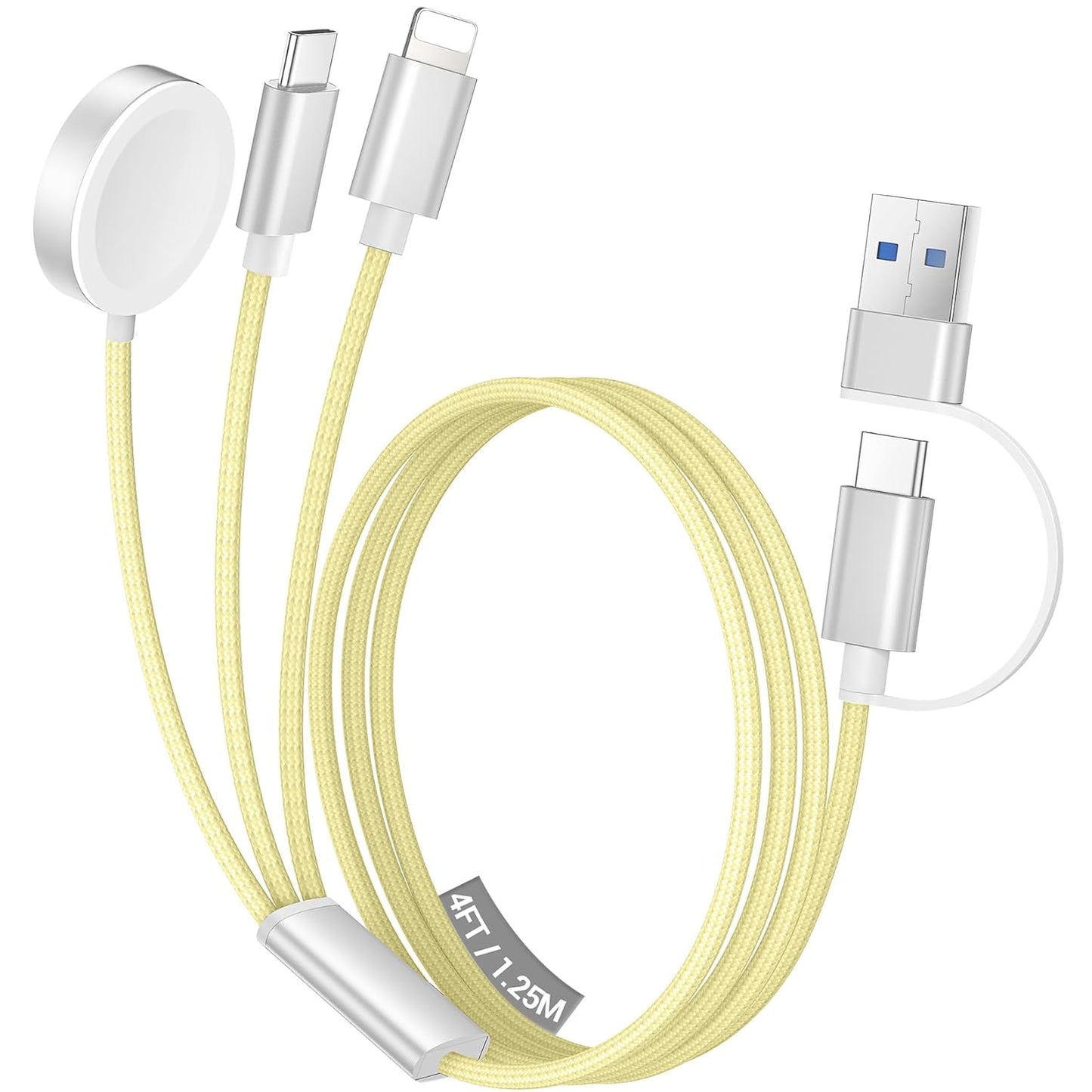 3 in 2 USB C Cable for Apple Watch Charger/Iphone 17 Charger/Lightning,Multi Charging Cable Cord
