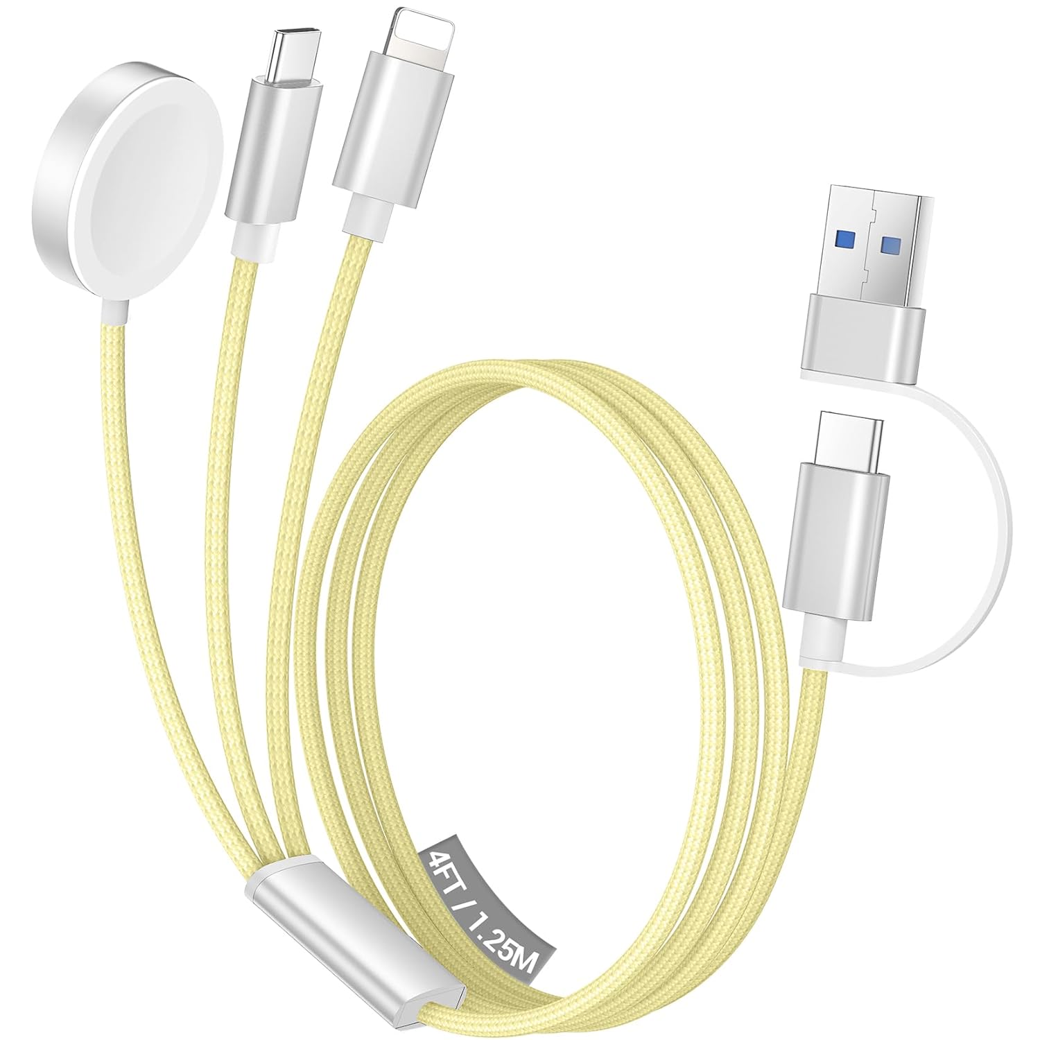 3 in 2 USB C Cable for Apple Watch Charger/Iphone 17 Charger/Lightning,Multi Charging Cable Cord