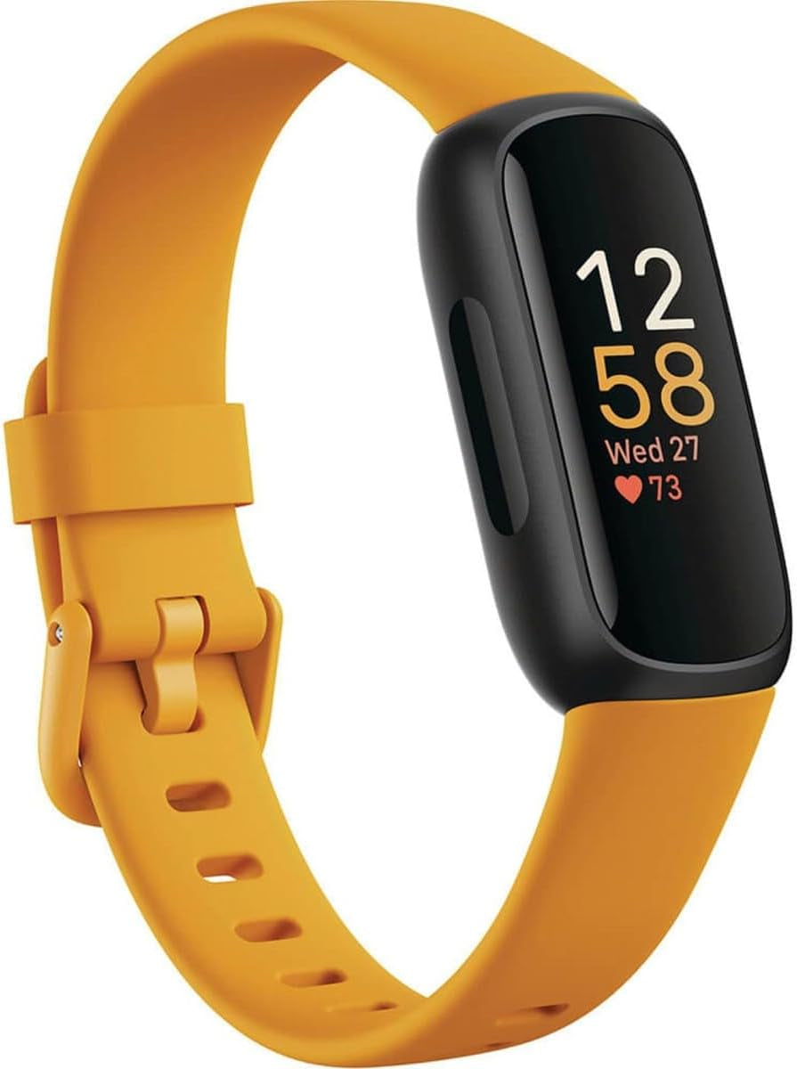 Inspire 3 Health &-Fitness-Tracker with Stress Management, Workout Intensity, Sleep Tracking, 24/7 Heart Rate and More, Morning Glow/Black, One Size (S & L Bands Included)